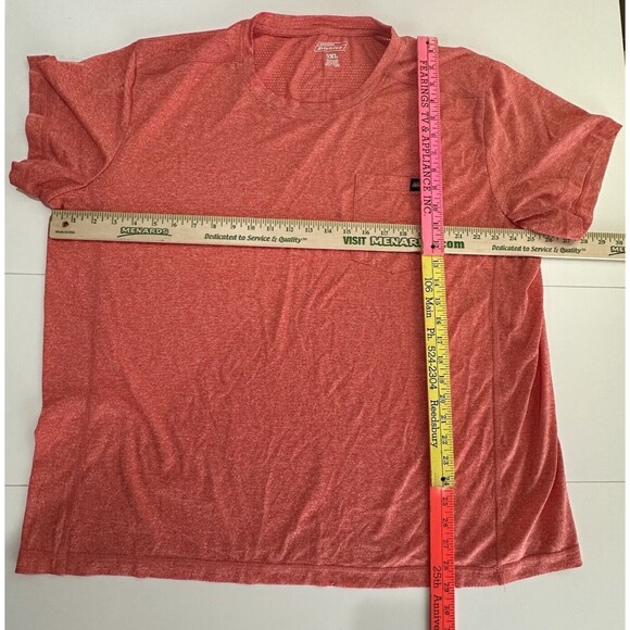 Dickie Tee Shirt Size 3XL Rust Color- Front pocket 100% Polyester Perforated - Picture 4 of 6